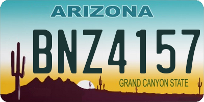 AZ license plate BNZ4157