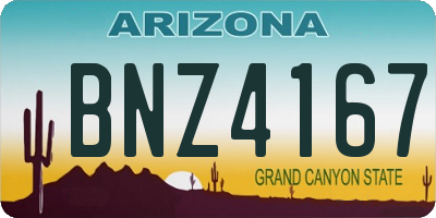 AZ license plate BNZ4167