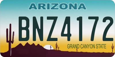 AZ license plate BNZ4172
