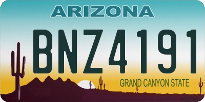 AZ license plate BNZ4191