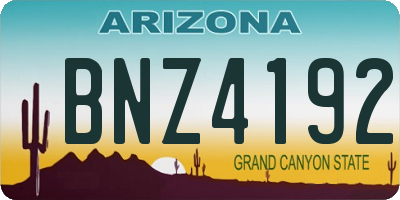 AZ license plate BNZ4192