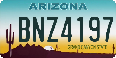 AZ license plate BNZ4197
