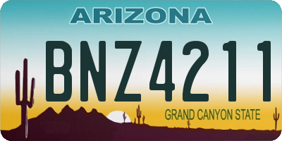 AZ license plate BNZ4211
