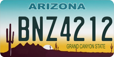 AZ license plate BNZ4212