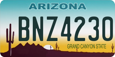 AZ license plate BNZ4230