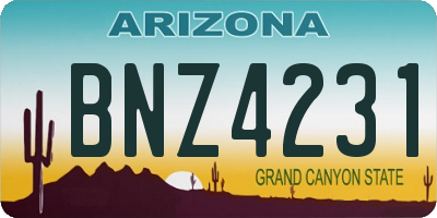 AZ license plate BNZ4231