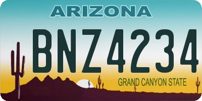 AZ license plate BNZ4234