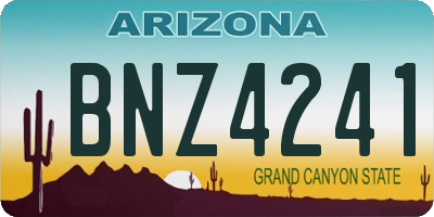 AZ license plate BNZ4241