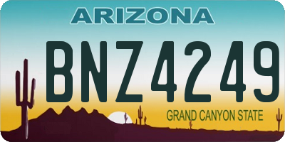 AZ license plate BNZ4249