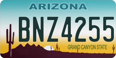 AZ license plate BNZ4255