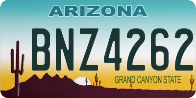 AZ license plate BNZ4262