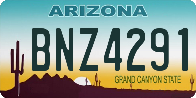 AZ license plate BNZ4291