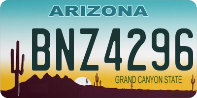 AZ license plate BNZ4296