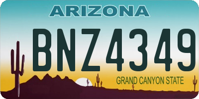 AZ license plate BNZ4349