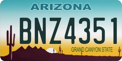 AZ license plate BNZ4351