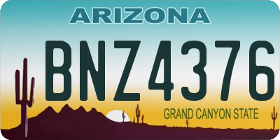 AZ license plate BNZ4376