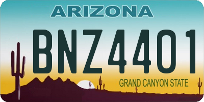 AZ license plate BNZ4401