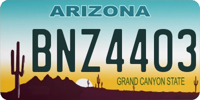 AZ license plate BNZ4403