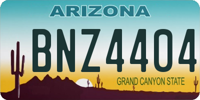 AZ license plate BNZ4404