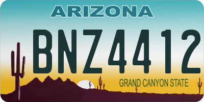 AZ license plate BNZ4412
