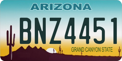 AZ license plate BNZ4451