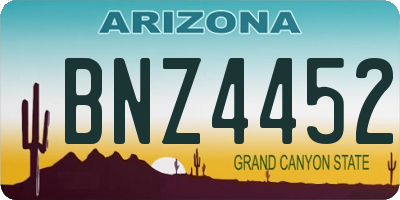 AZ license plate BNZ4452