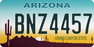 AZ license plate BNZ4457