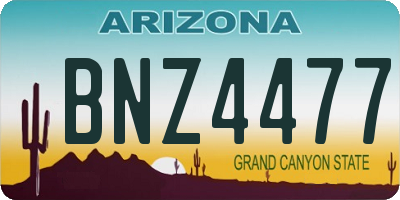 AZ license plate BNZ4477