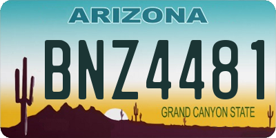 AZ license plate BNZ4481