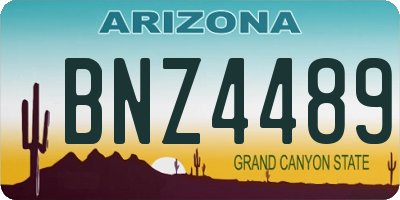 AZ license plate BNZ4489