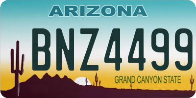 AZ license plate BNZ4499
