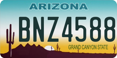 AZ license plate BNZ4588