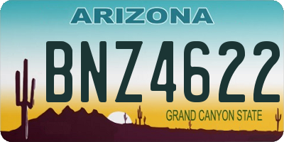 AZ license plate BNZ4622