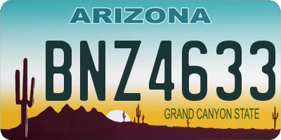 AZ license plate BNZ4633