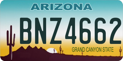 AZ license plate BNZ4662