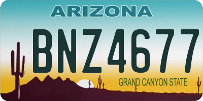 AZ license plate BNZ4677