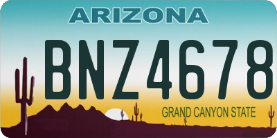 AZ license plate BNZ4678