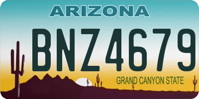 AZ license plate BNZ4679