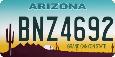 AZ license plate BNZ4692