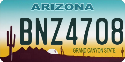 AZ license plate BNZ4708