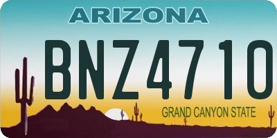 AZ license plate BNZ4710