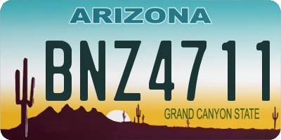 AZ license plate BNZ4711