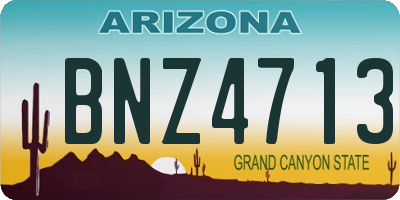 AZ license plate BNZ4713