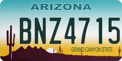 AZ license plate BNZ4715