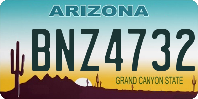 AZ license plate BNZ4732