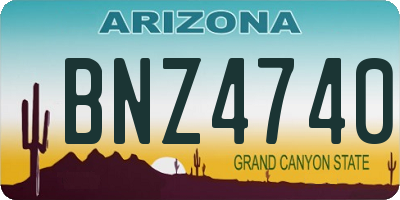 AZ license plate BNZ4740