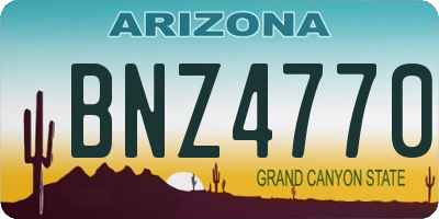 AZ license plate BNZ4770