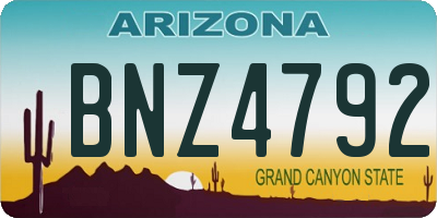 AZ license plate BNZ4792