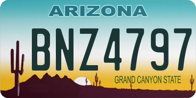 AZ license plate BNZ4797