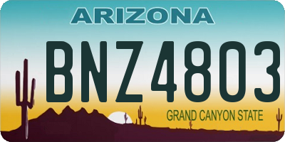 AZ license plate BNZ4803